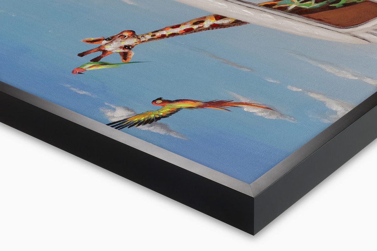 OLEJOMAĽBA 100/70 cm, More a pláž - oranžová/viacfarebná, drevo/textil (100/70cm) - KUNSTLOFT