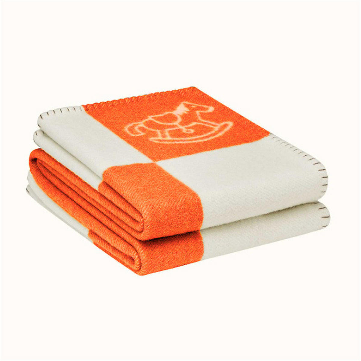 WOHNZIMMERDECKE – 100 x 140 cm, Orange - Orange, Textil (140/100cm)