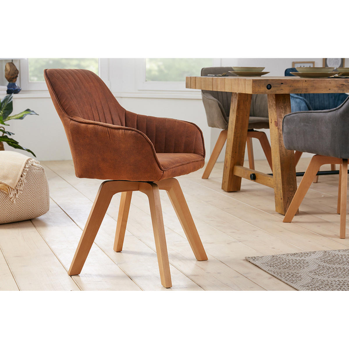 ARMLEHNSTUHL LIVORNO Microfaser Braun - Braun, Textil (62/84/62cm) - riess-ambiente