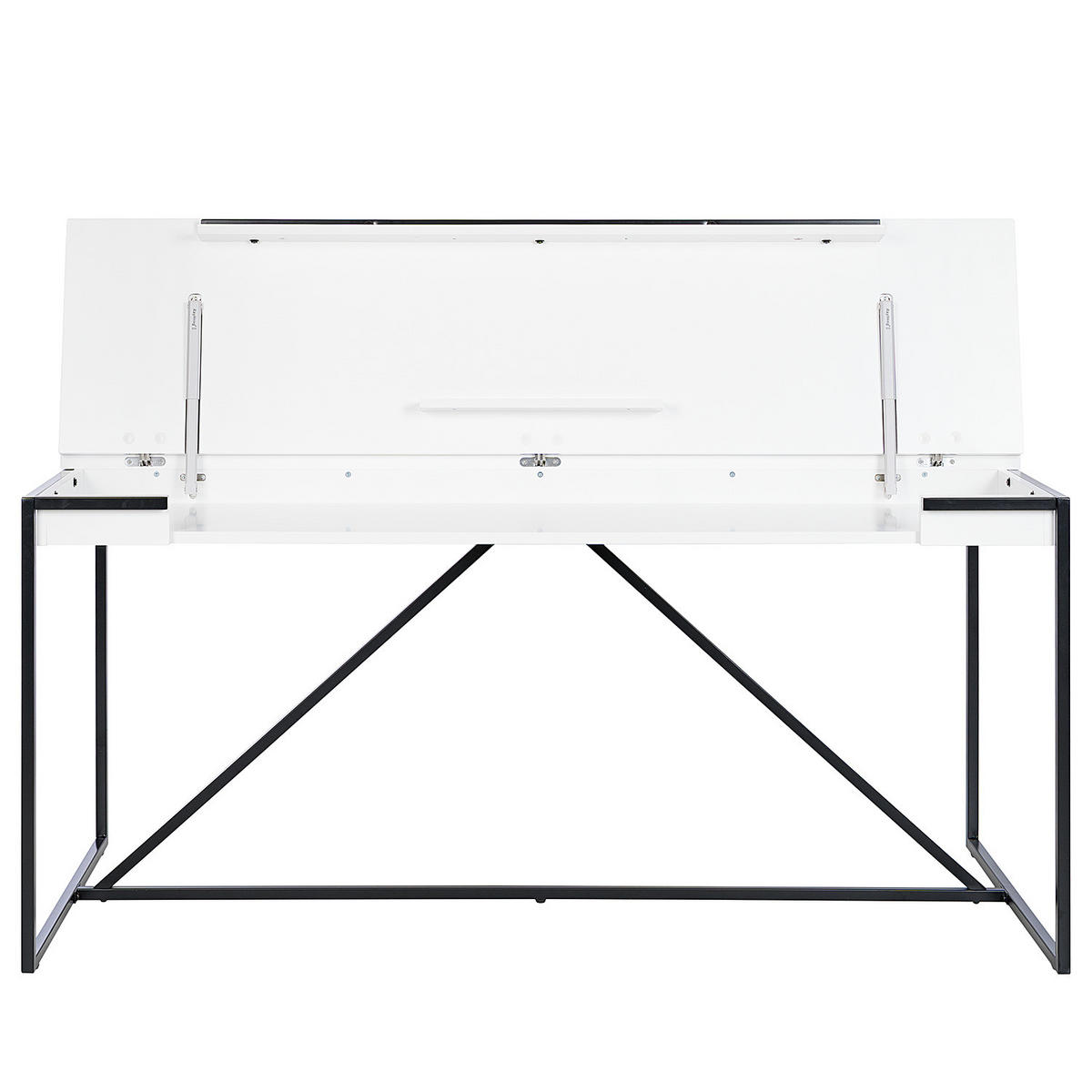 MULTIFUNKTIONSTISCH - Holzwerkstoff / Metall - Weiß, Holzwerkstoff/Metall (80/160/76cm) - home24