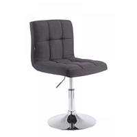 DREHSTUHL Stoff schwarz - Chromfarben/Schwarz, Textil/Metall (44/74/49cm) - CLP