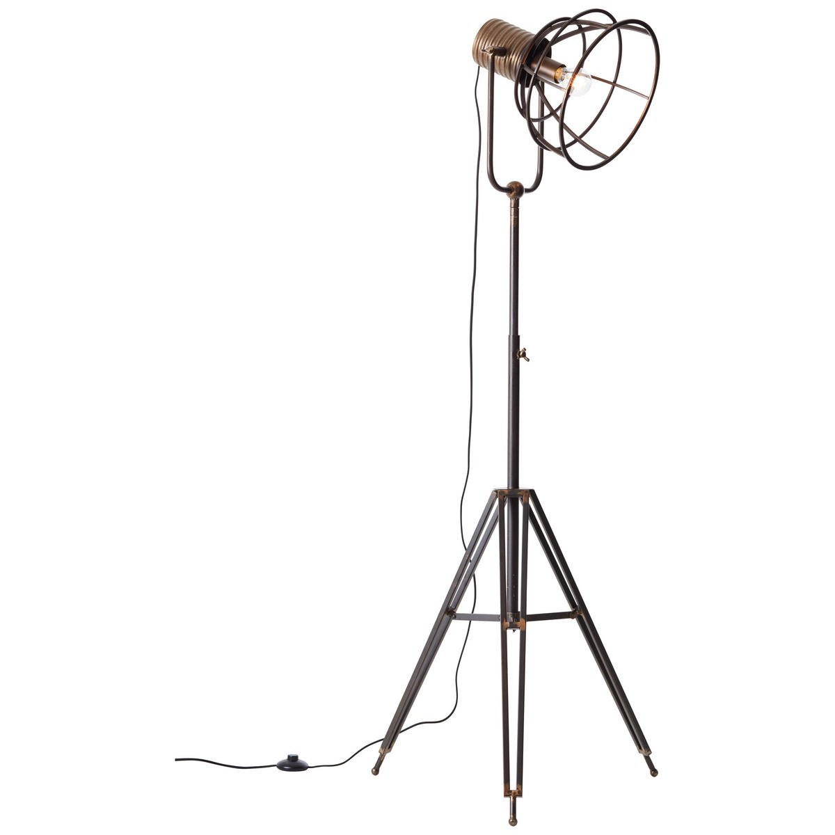 STANDLEUCHTE Reece 93080/46 - Schwarz, Holz (68/68/154cm) - Brilliant