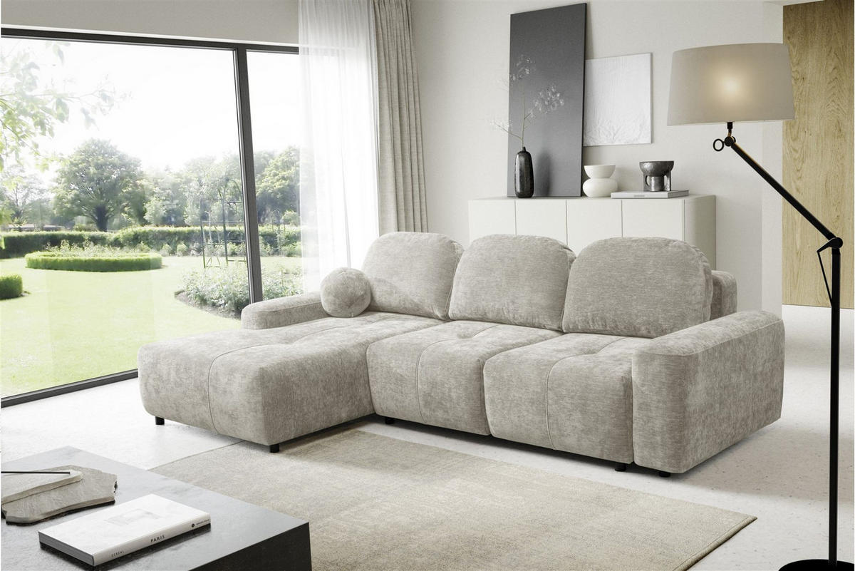 ECKSOFA Argos In Vibe - Beige, Holzwerkstoff/Textil (170/267cm) - Fun Möbel