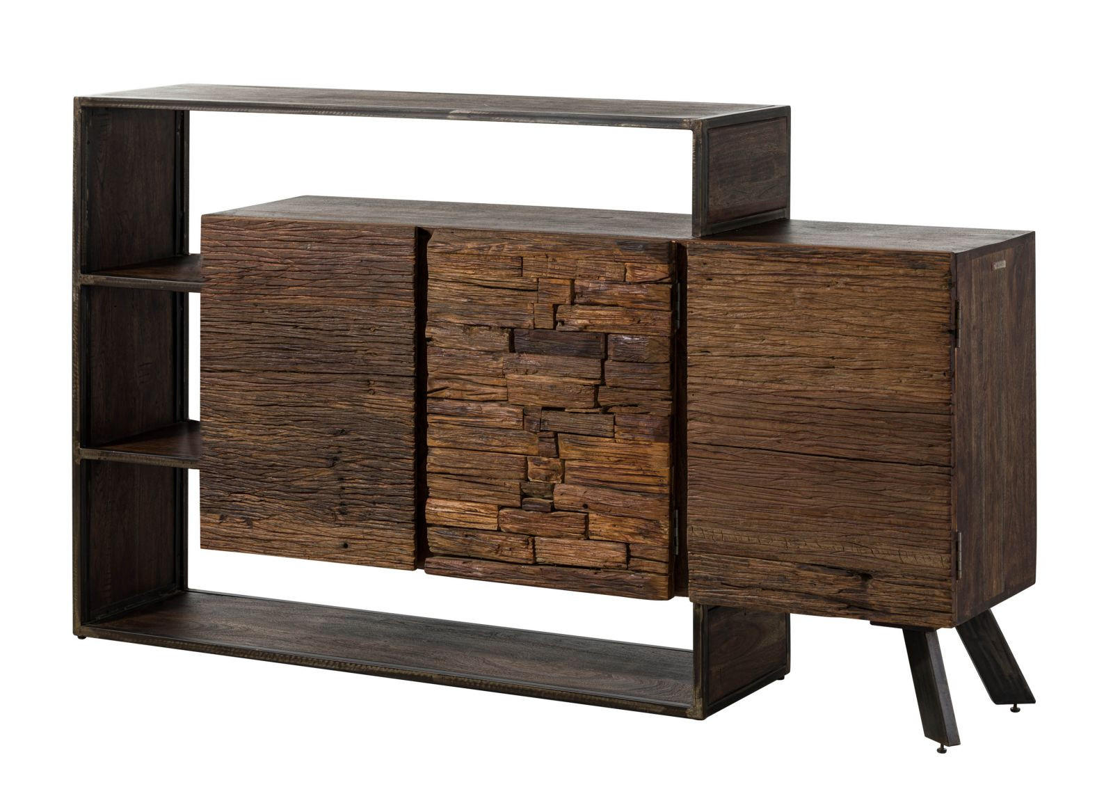 KOMMODE Akazie / Altholz 175x40x100 braun lackiert SEVILLA #05 - Braun, Holz (175/100/40cm) - Massivmoebel24