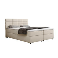 BOXBETT Reve 160 x 200 cm mit Bettkasten und Lattenrost ohne matratze - beige - Dunkelblau, Holz (160/200cm) - Homesy