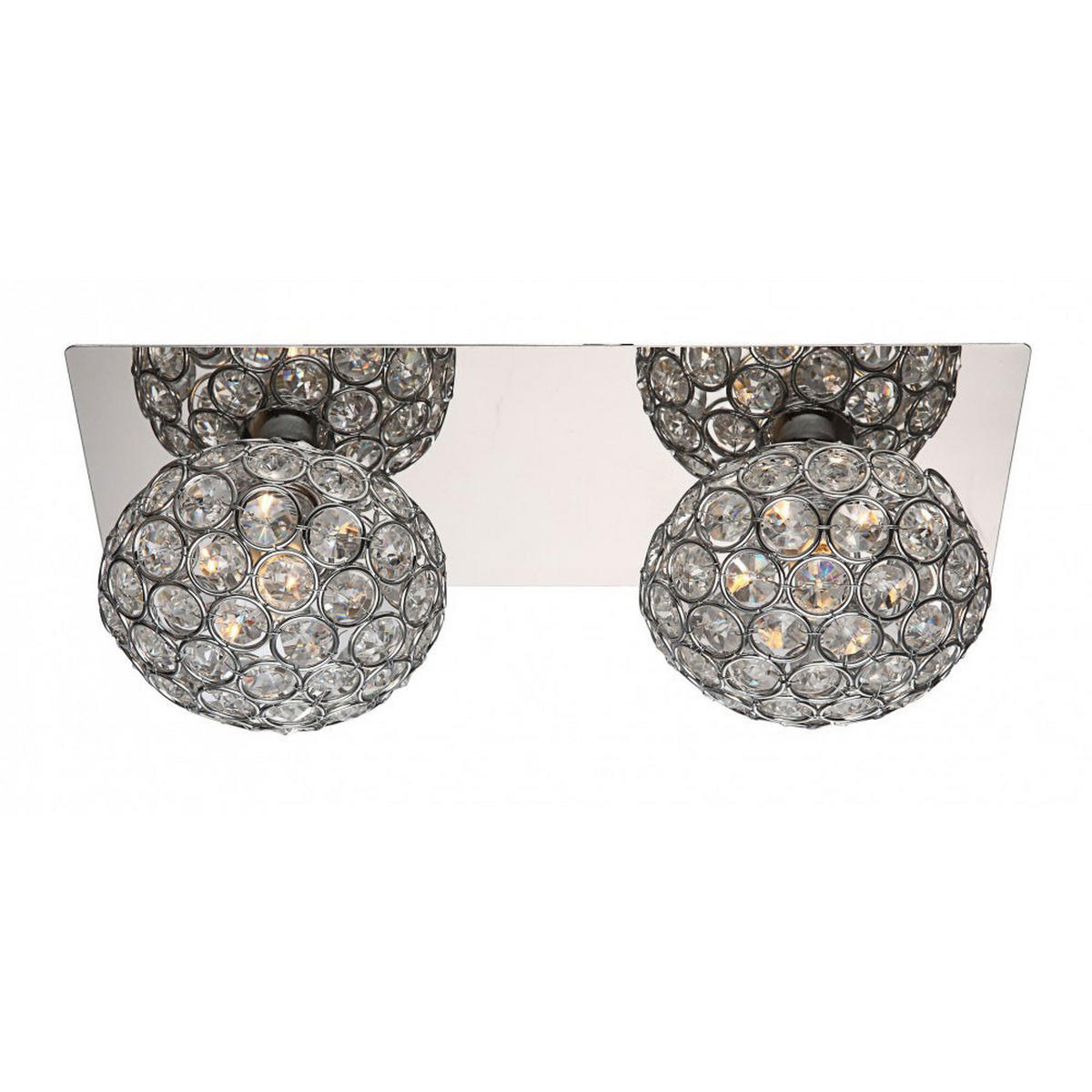 LED WANDLEUCHTE Kristalloptik Silber Chrom - Silberfarben, Metall (11/12/29cm) - Globo Lighting