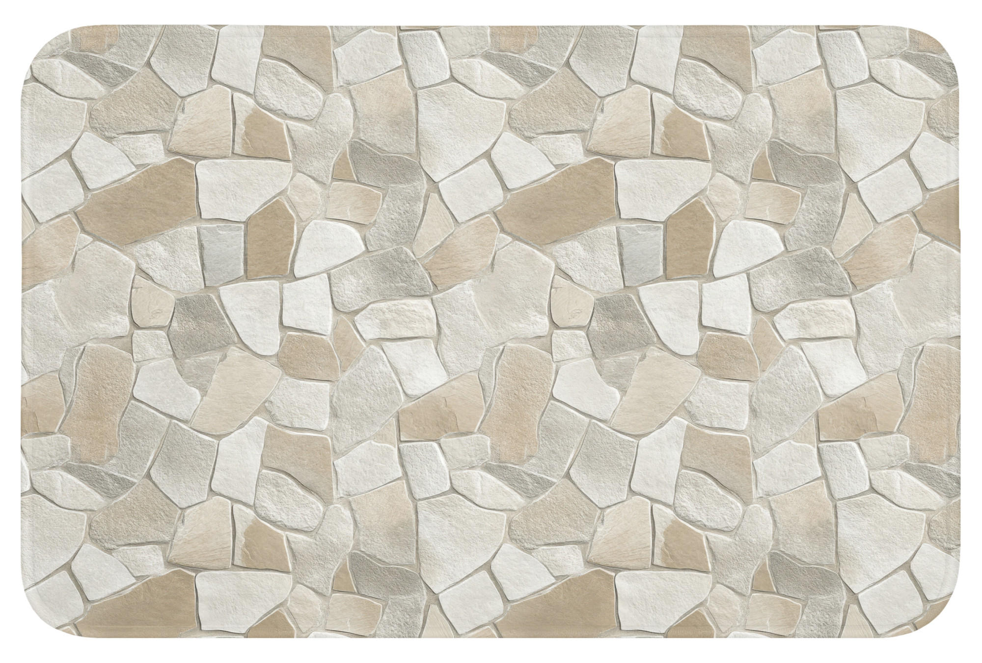 KÚPEĽŇOVÁ PREDLOŽKA Mozaika - Kamienky - béžová 60x40 cm - krémová/béžová, textil/plast (60/40cm) - OnlyWow