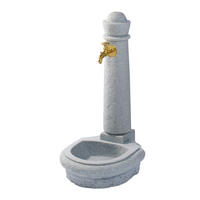STEINBRUNNEN aus Kunststoff, lighte inkl. Nostalgie-Auslaufhahn - Hellgrau, Kunststoff (44/52/90cm) - GARANTIA