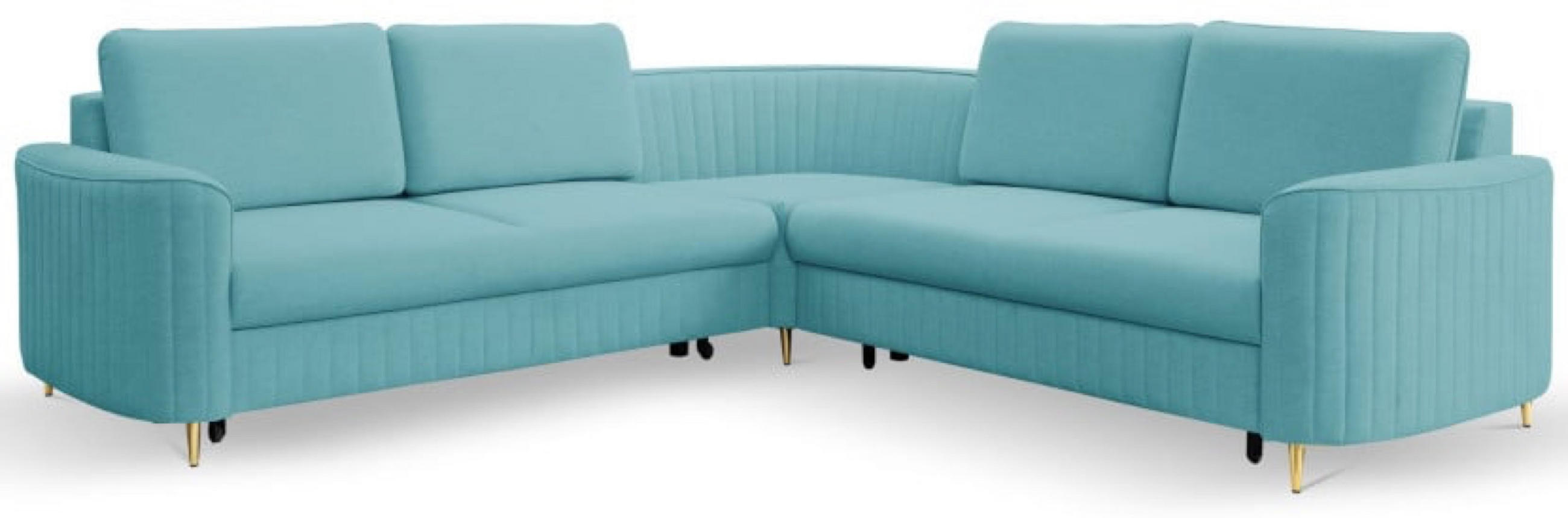 ECKSOFA Türkis LOREN Mit Schlaffunktion Und Bettkasten - Türkis, Textil (251/251cm) - Sepro Meble