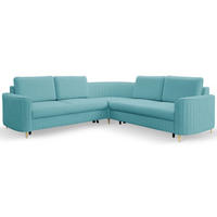 ECKSOFA Türkis LOREN Mit Schlaffunktion Und Bettkasten - Türkis, Textil (251/251cm) - Sepro Meble