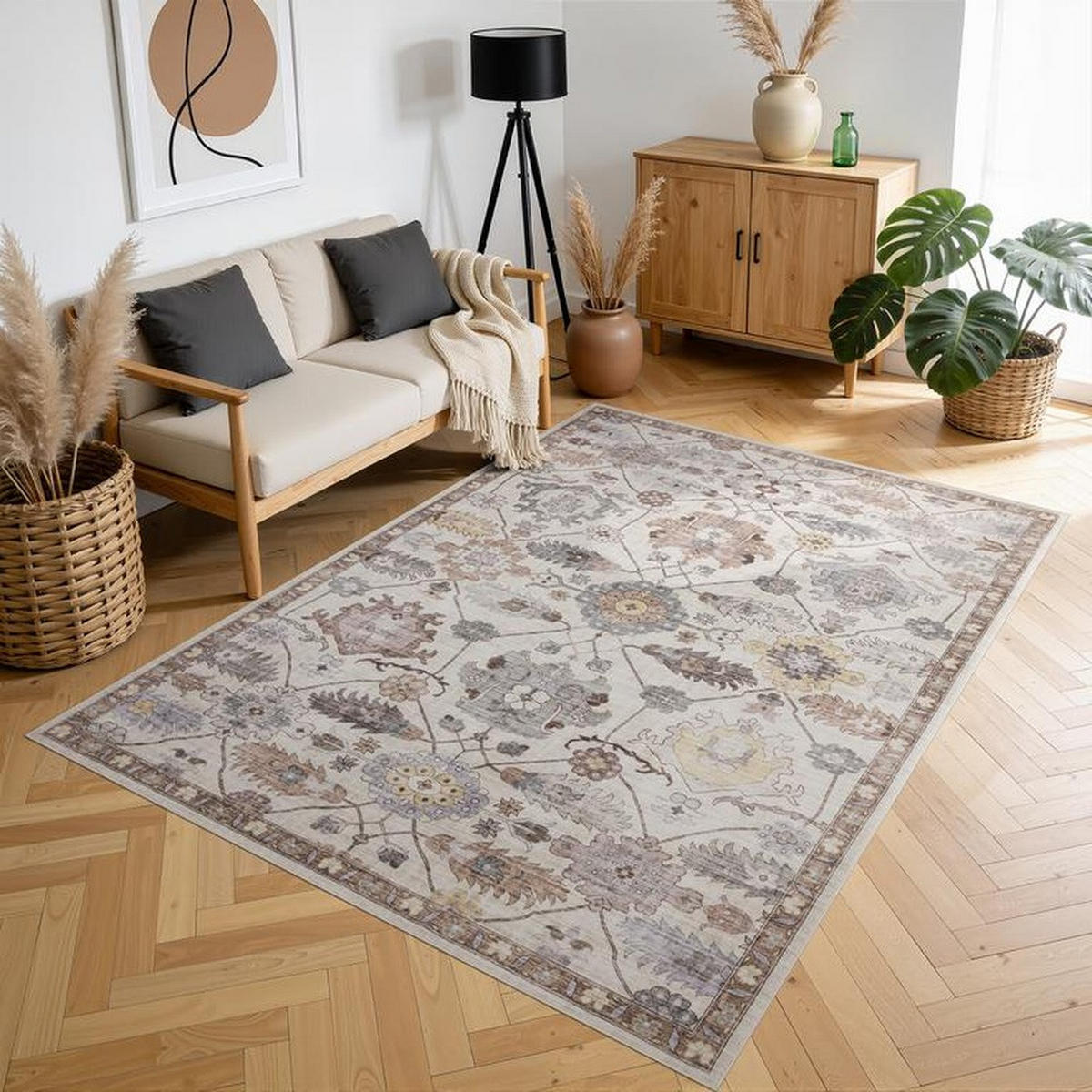 TEPPICH waschbar Flanel Multicolor 80x150 cm - Multicolor, Textil (80/150cm) - Vercai Rugs