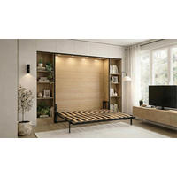 WANDBETT Morphy Classik Modulares SizeFlex- und TypeFlex-System - 200x192 Horizontal - Schwarz, Holz/Metall (200/192cm) - WallBedKing