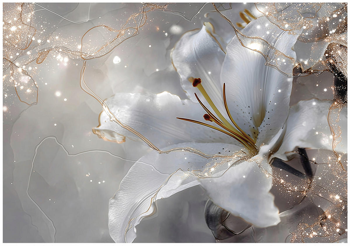 FOTOTAPETE Blumen Lilien Beige 400x280 cm - Multicolor, Papier (400/280cm) - Wallarena