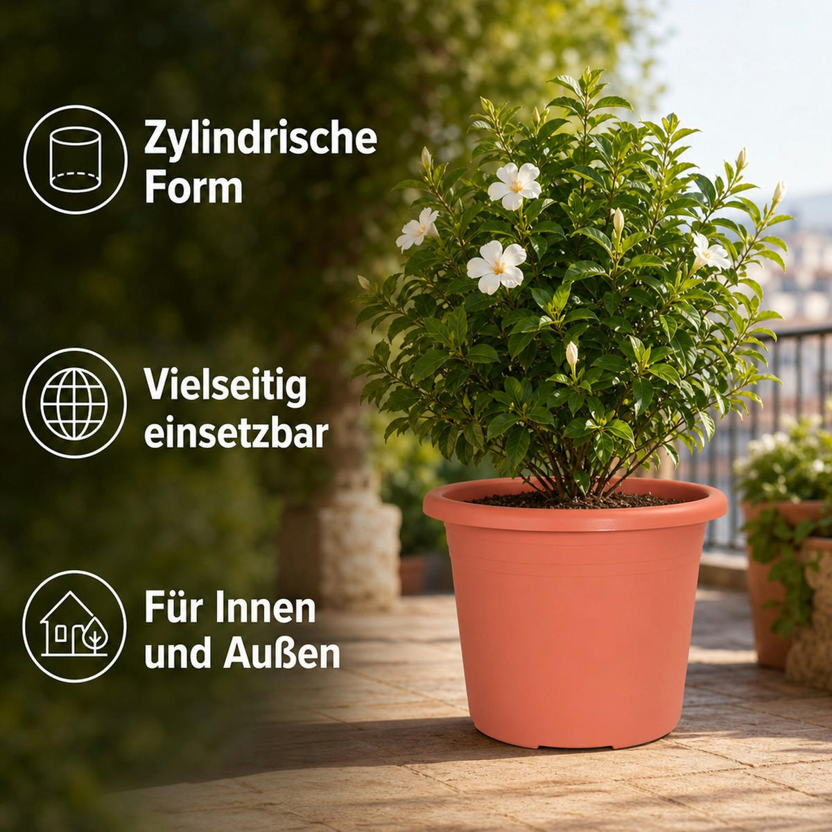 BLUMENTOPF 60 cm terracotta - Terracotta, Kunststoff (65cm) - BONI-SHOP