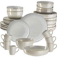 KOMBISERVICE Mare, ineinander stapelbar, grau - Grau, Keramik (26.5/2.5/26.5cm) - tectake