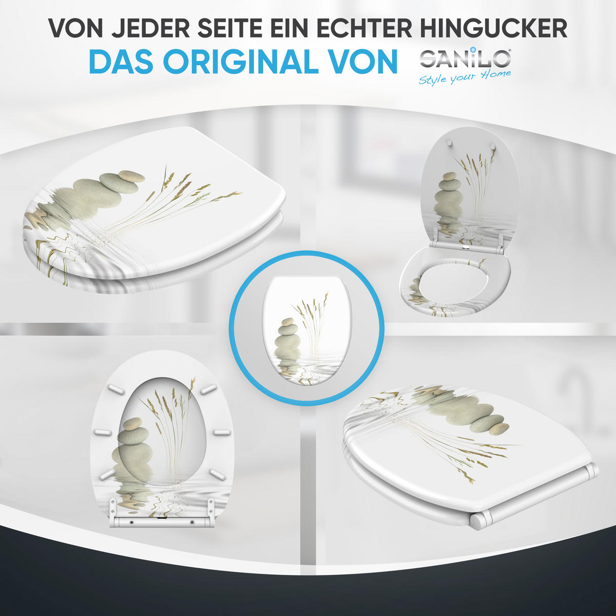 WC-SITZ mit Absenkautomatik & Top Fix Balance - Beige, Holzwerkstoff (37.7/5.5/48cm) - Sanilo