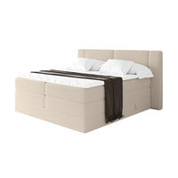 BOXSPRINGBETT mit Matratze H3/H4 - EVON KING - 140x200 cm Dunkelbeige - Cappuccino, Holzwerkstoff (140/200cm) - ALTDECOR