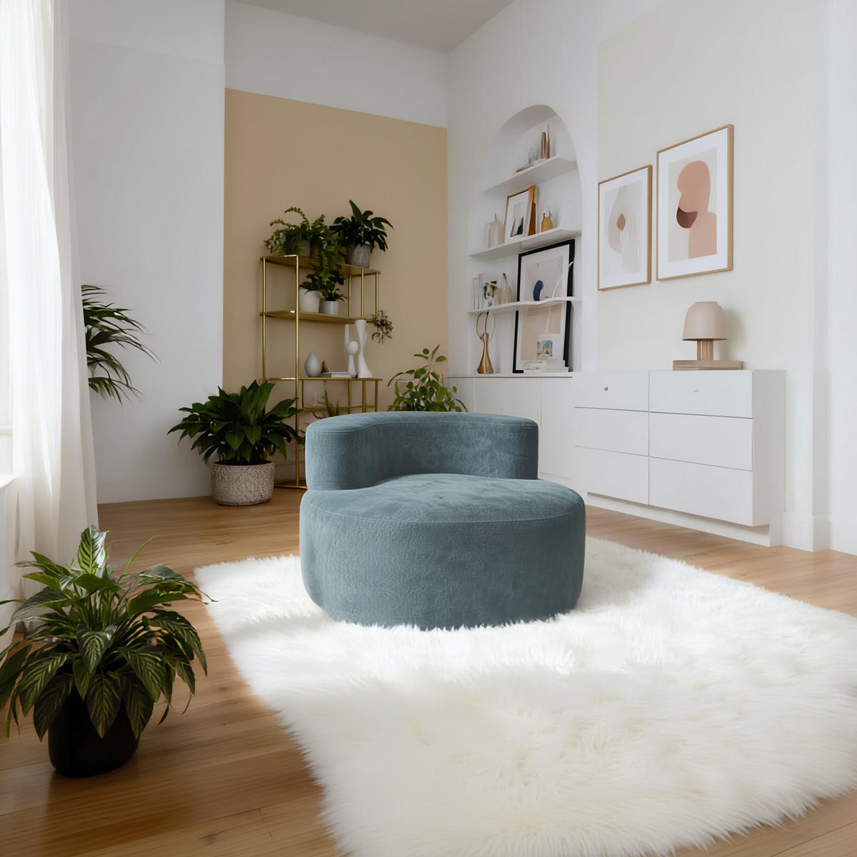 WOHNZIMMERSESSEL Milo 1-Sitzer - Salbei - Salbeigrün, Textil (110/75/102cm) - COCO Living