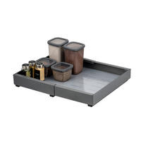 TELESKOPSCHUBLADE, zum Kleben oder Bohren, Breite von 31-51 cm, grau - Grau, Metall (51/6/42cm) - bremermann