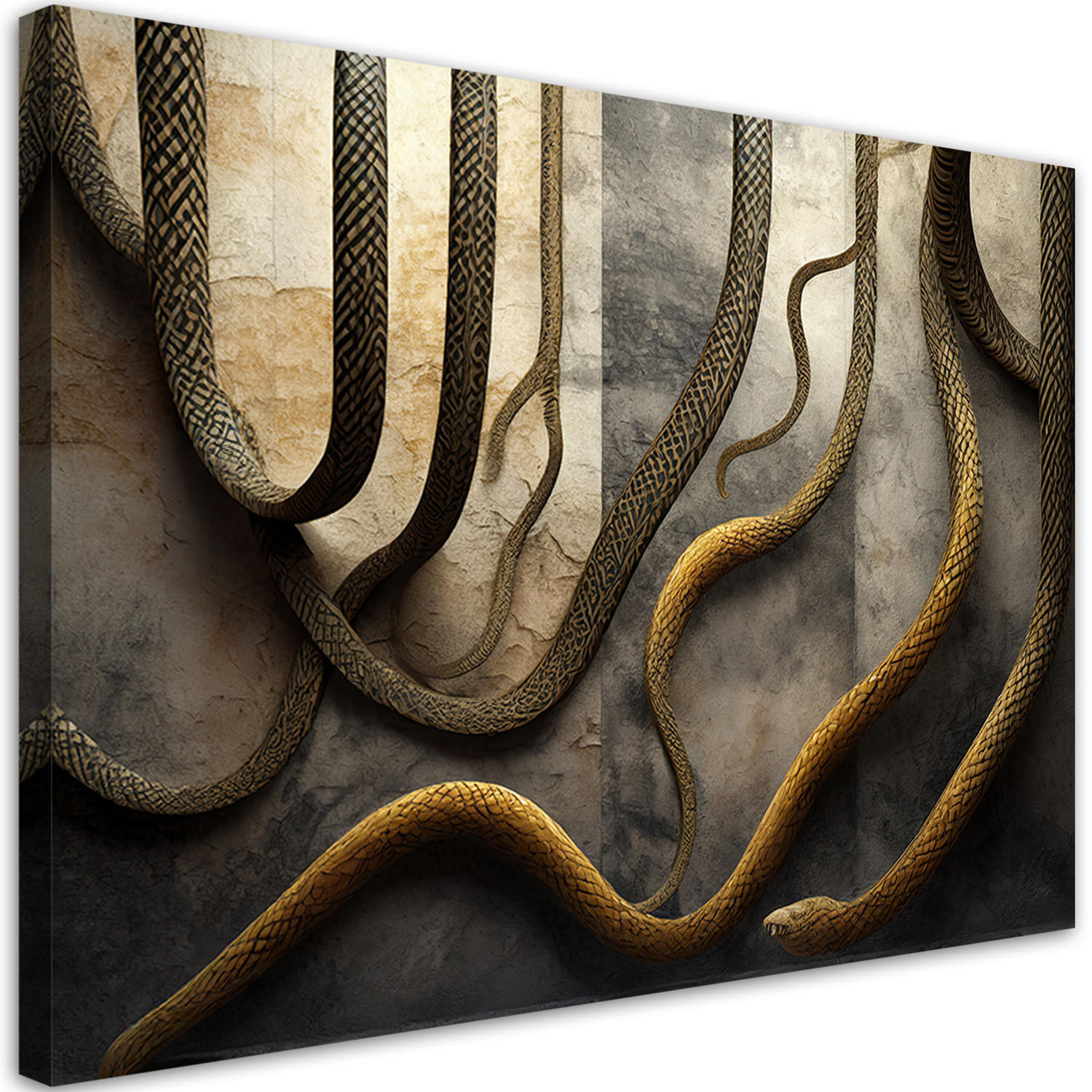 WANDBILD gold schlange glamour - Grau, Textil (60/40cm) - Feeby