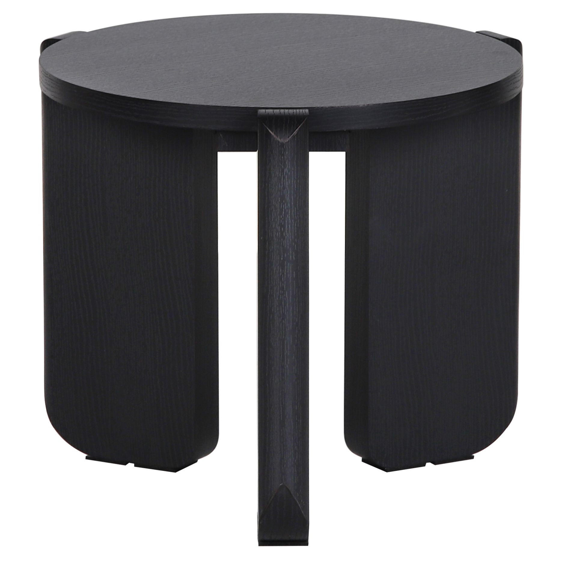 WOHNZIMMERTISCH Preffines S Eschenholzoptik schwarzgrau Ø 50 cm - Schwarz, Holzwerkstoff (50/50/45cm) - Selsey