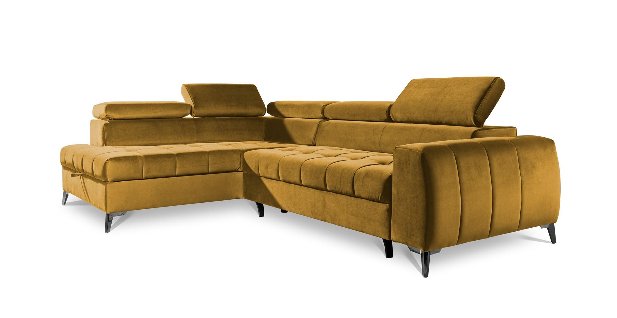 ECKSOFA Schlafsofa Agnesa In Salvador - Gelb, Holzwerkstoff/Textil (275/200cm) - Fun Möbel