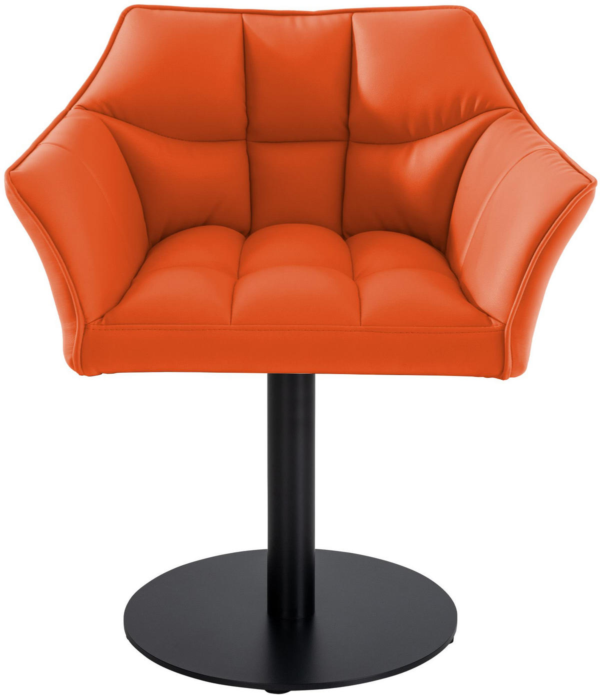 SESSEL Lederlook orange - Schwarz/Orange, Textil/Metall (64/75/48cm) - CLP