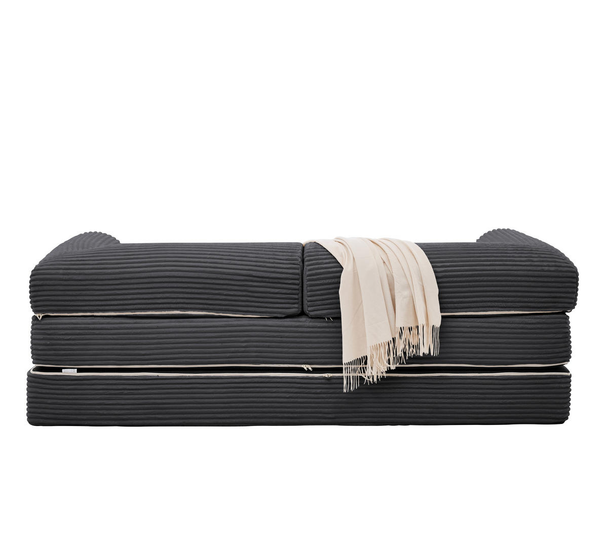 SCHLAFSOFA Cordstoff, 2-in-1 Klappsofa, 2-Sitzer, Sofabett 190×156 cm, Grau - Grau, Textil (190/65/78cm) - LVHOM