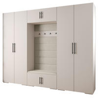GARDEROBEN-SET 236,7/300/47 - Schwarz/Weiß, Holz/Kunststoff (300/236.7/47cm) - Abiks Möbel