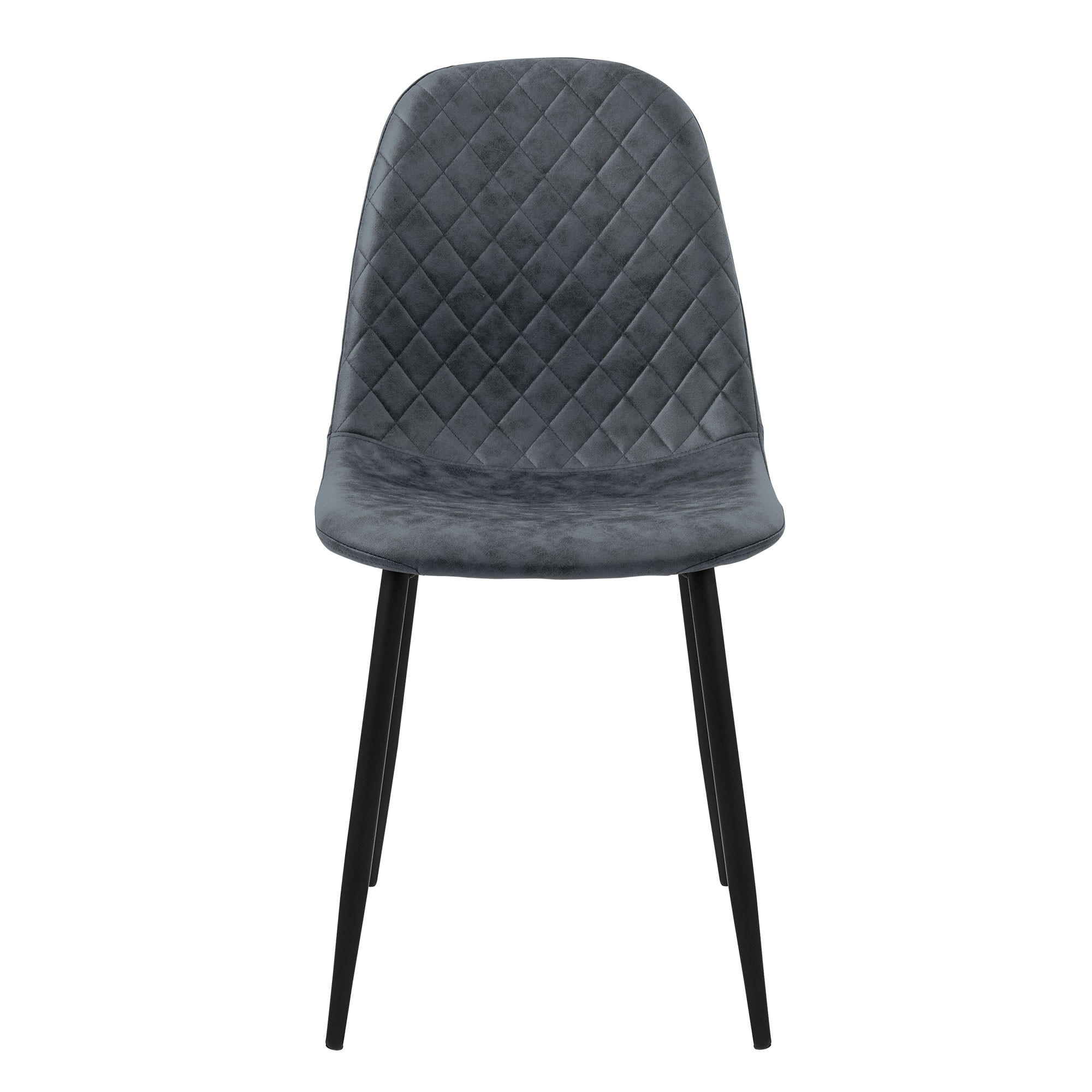 STUHL Kunstleder Anthrazit 4er Set - Anthrazit, Metall (51/89/44cm) - ML-DESIGN