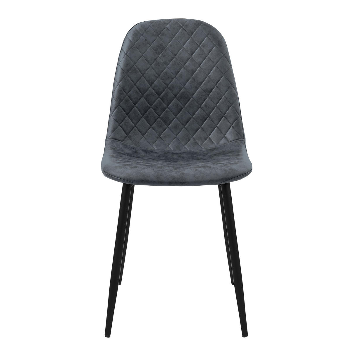 STUHL Kunstleder Anthrazit 4er Set - Anthrazit, Metall (51/89/44cm) - ML-DESIGN