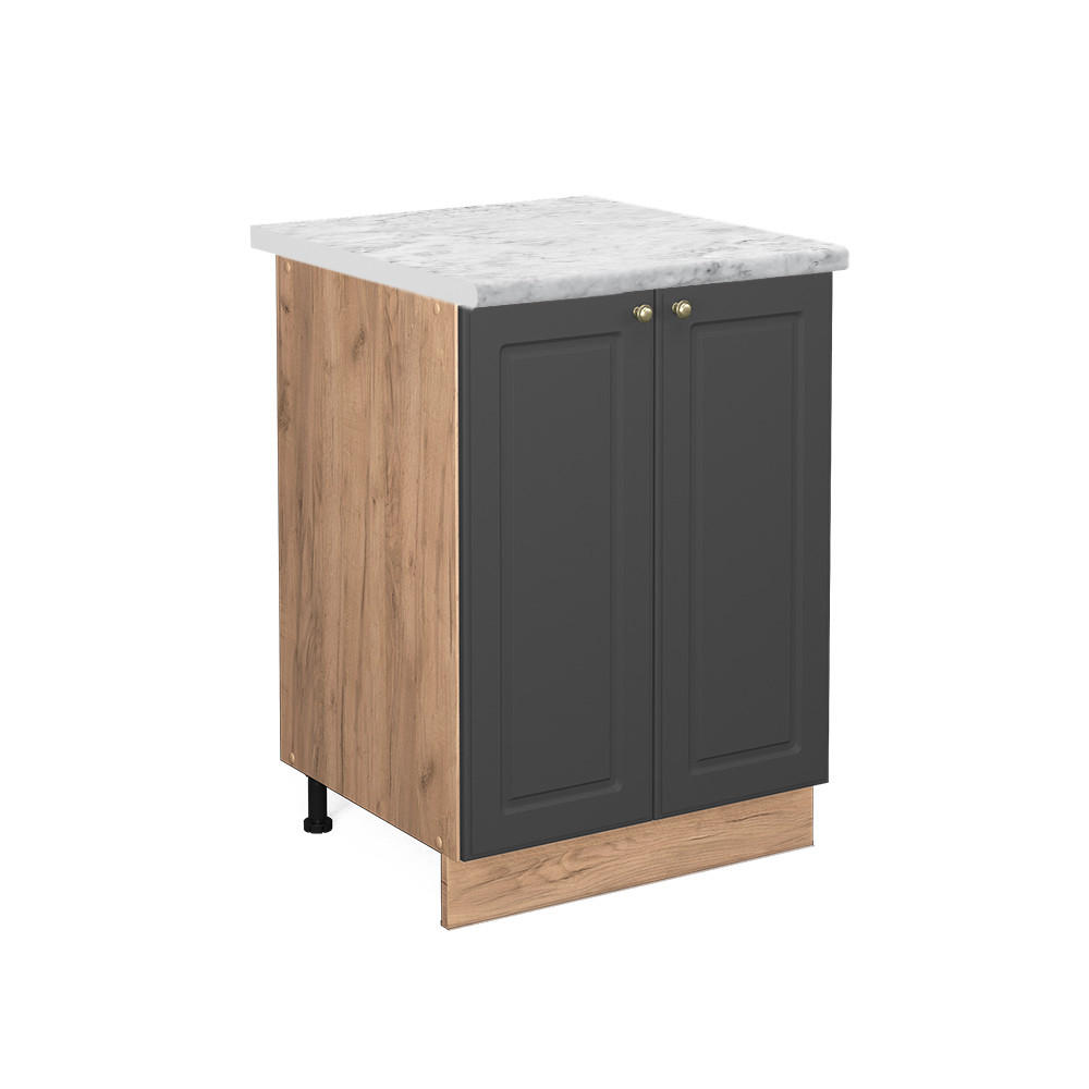 KÖKSUNDERSKÅP Fame-Line Antracit guld 60 cm , AP Marble Antracit, Ekfärgad 82/60/60 cm