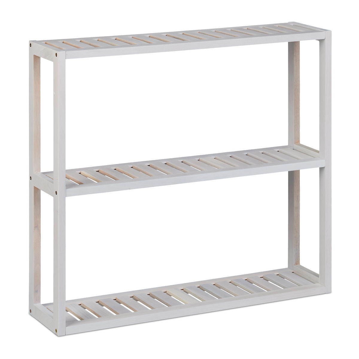 NÁSTĚNNÉ regály - bílá, dřevo (60/54/15cm) - Relaxdays