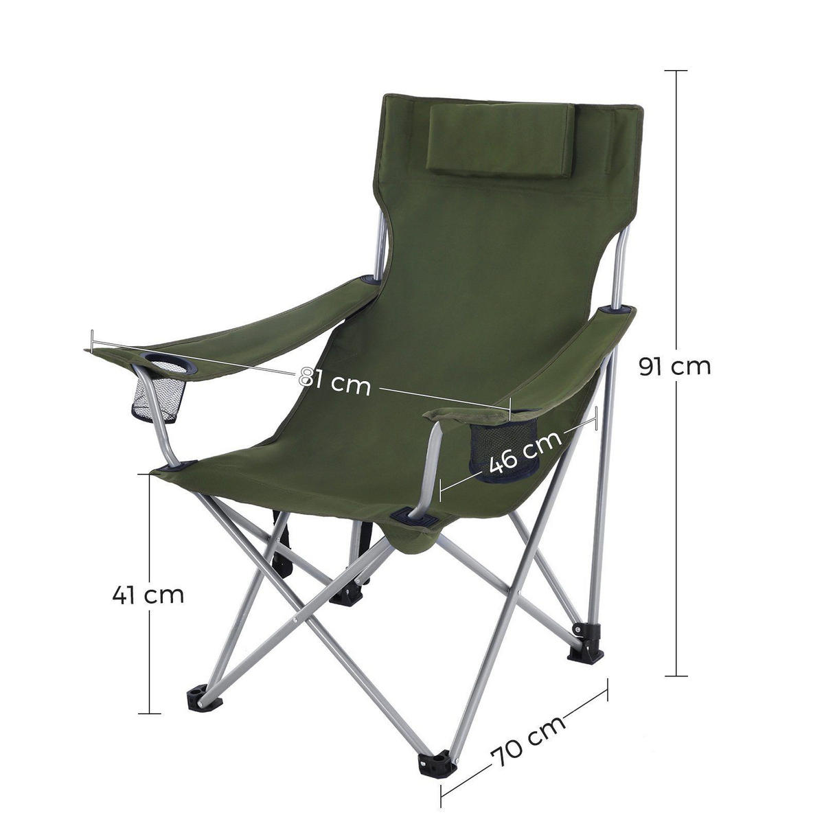 GARTENSTUHL Sandy - Grün, Metall (70/91/81cm) - SONGMICS