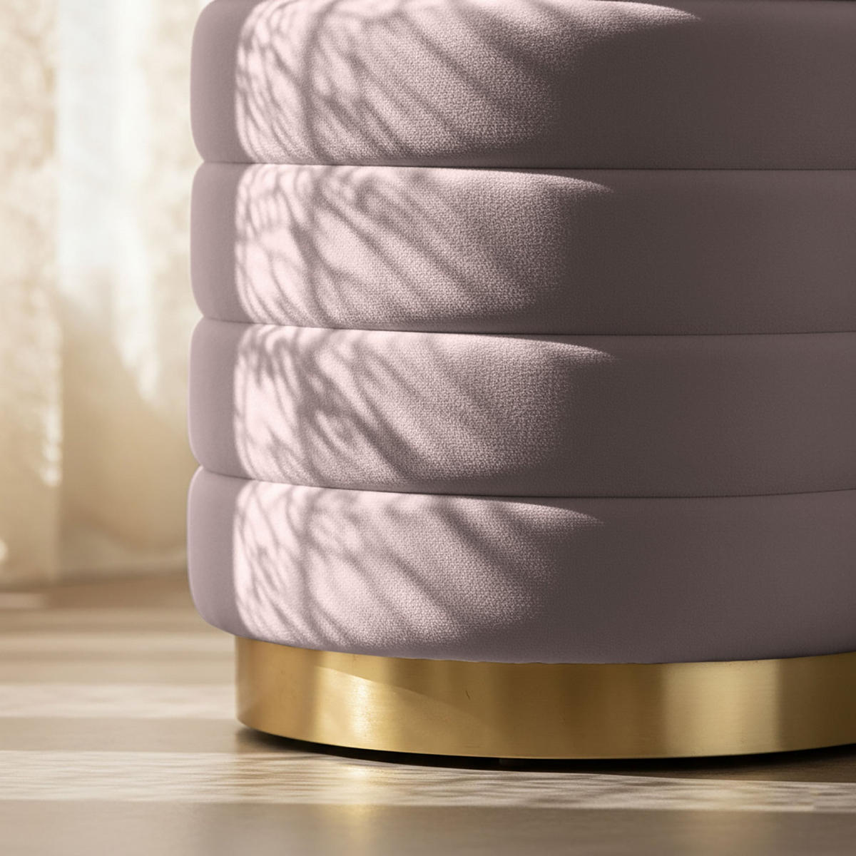 SITZHOCKER LUNA, Rosa, T40xB40xH44 - Pink, Holz (40/44/40cm) - Milordbikes