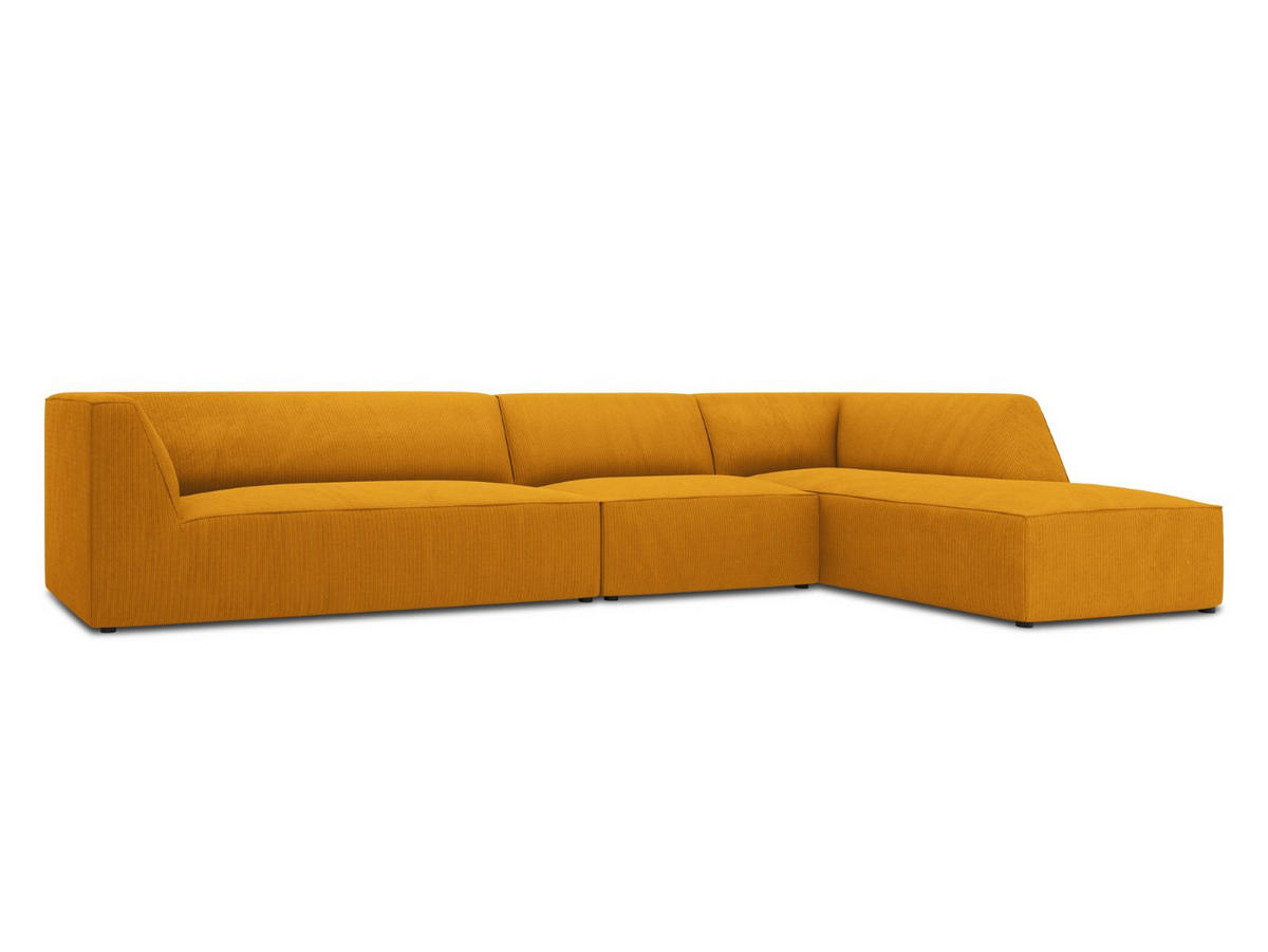 ECKSOFA rechts Ruby aus Cord gelb 5 Sitzplätze - Gelb, Textil (180/366cm) - Micadoni
