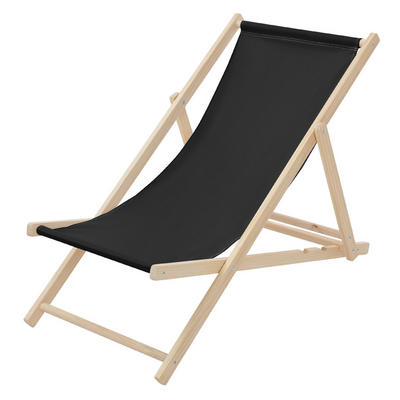 ECD-Germany Liegestuhl Schwarz 57.5x83x100 cm