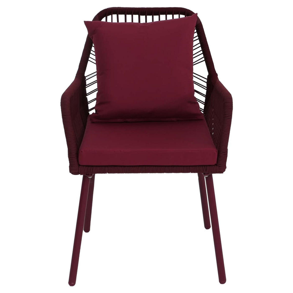 GARTENSTUHL 2er-Set 81x54x62cm Bordeaux - Bordeaux, Metall (54/81/62cm) - PROREGAL