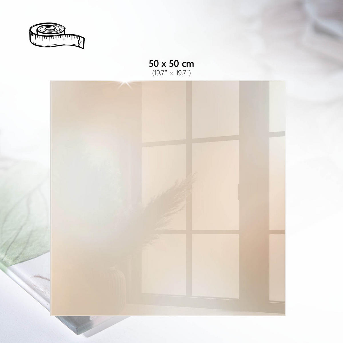TISCHPLATTE 50x50 cm – Ätherische Nebel - Blau, Glas (50/50/0.4cm) - Wallfluent