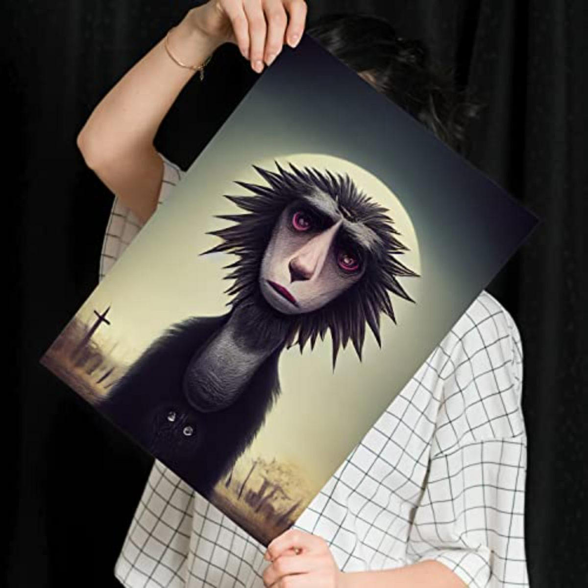 POSTER Set mit 4 Savanne Tier im T Burton Goth Stil A3 Rahmenlos - Klar, Papier (29.7/3cm) - Nacnic