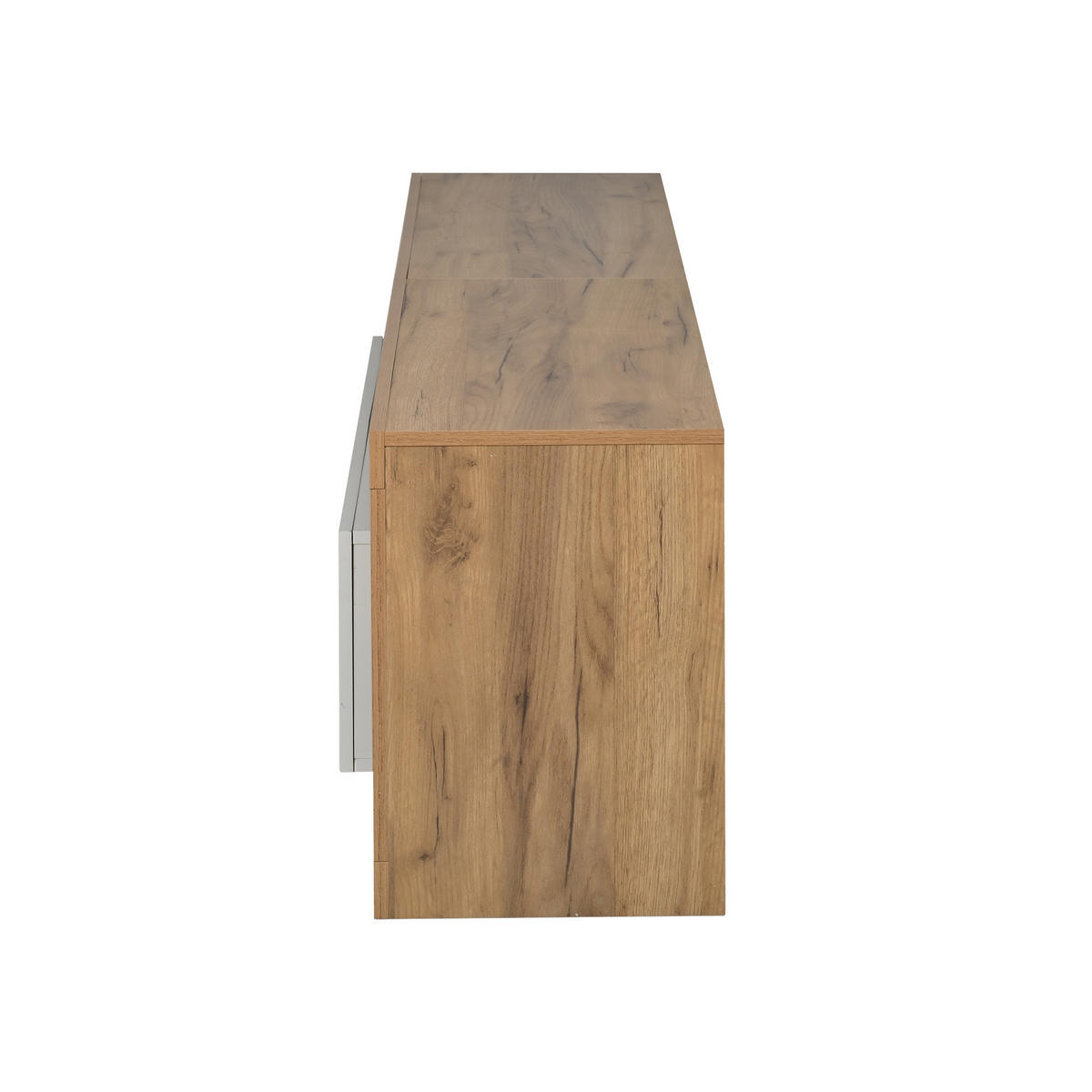 TV-ELEMENT 180/35,5/50 cm Holzoptik Weiß mit App-LED, Schubladen und offenen Fächern - Weiß, Holzwerkstoff (35.5/50/180cm) - Korfee
