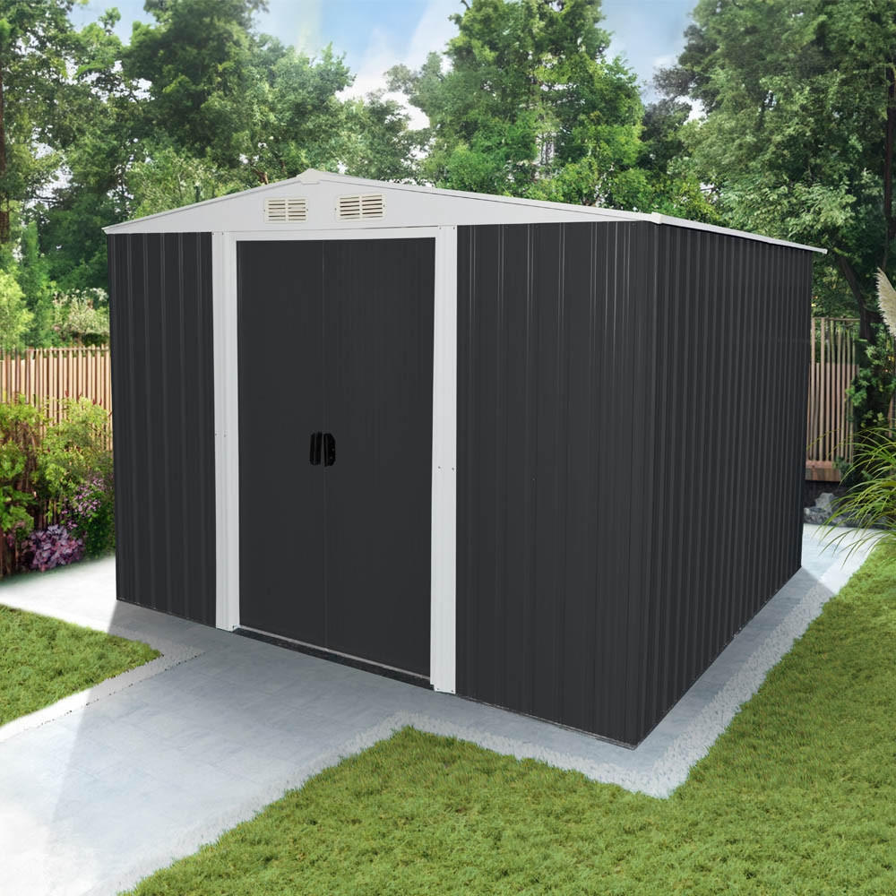 GERÄTESCHUPPEN BOHIO - Größe: XXL - Anthrazit, Metall (257/178/313cm) - Home Deluxe