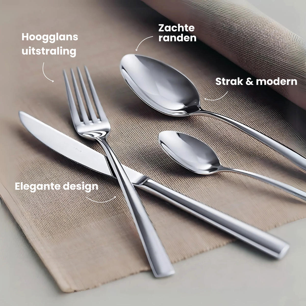 TAFELBESTECK Piemont silber 24-tlg. - Silberfarben, Metall - Villeroy & Boch