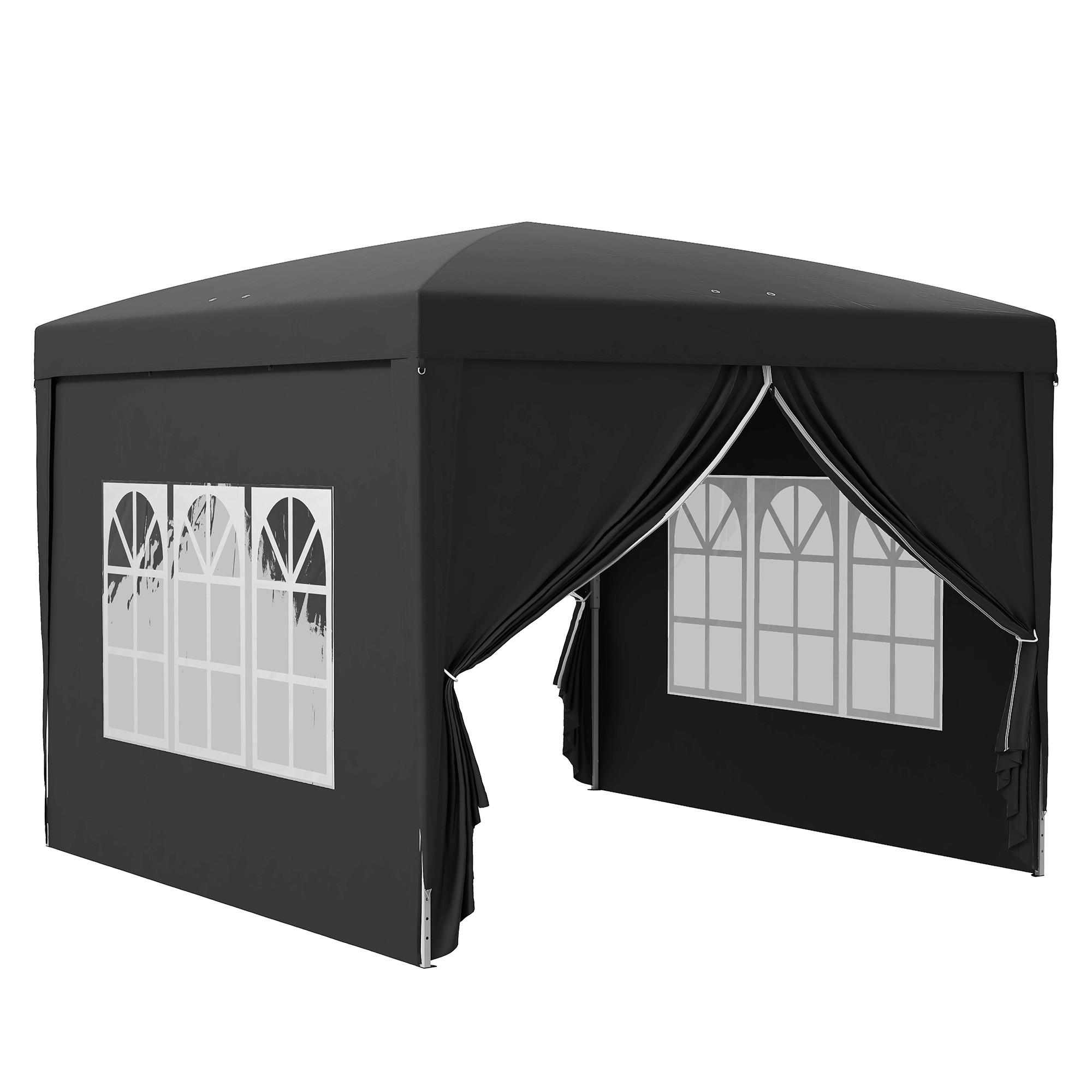 PAVILLON 3 x 3 m Pop-up schwarz - Schwarz, Metall (295/258/295cm) - ComfortXL