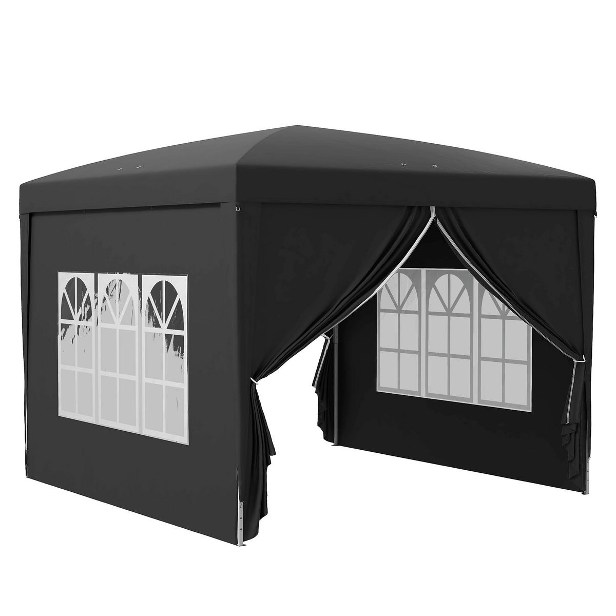 PAVILLON 3 x 3 m Pop-up schwarz - Schwarz, Metall (295/258/295cm) - ComfortXL