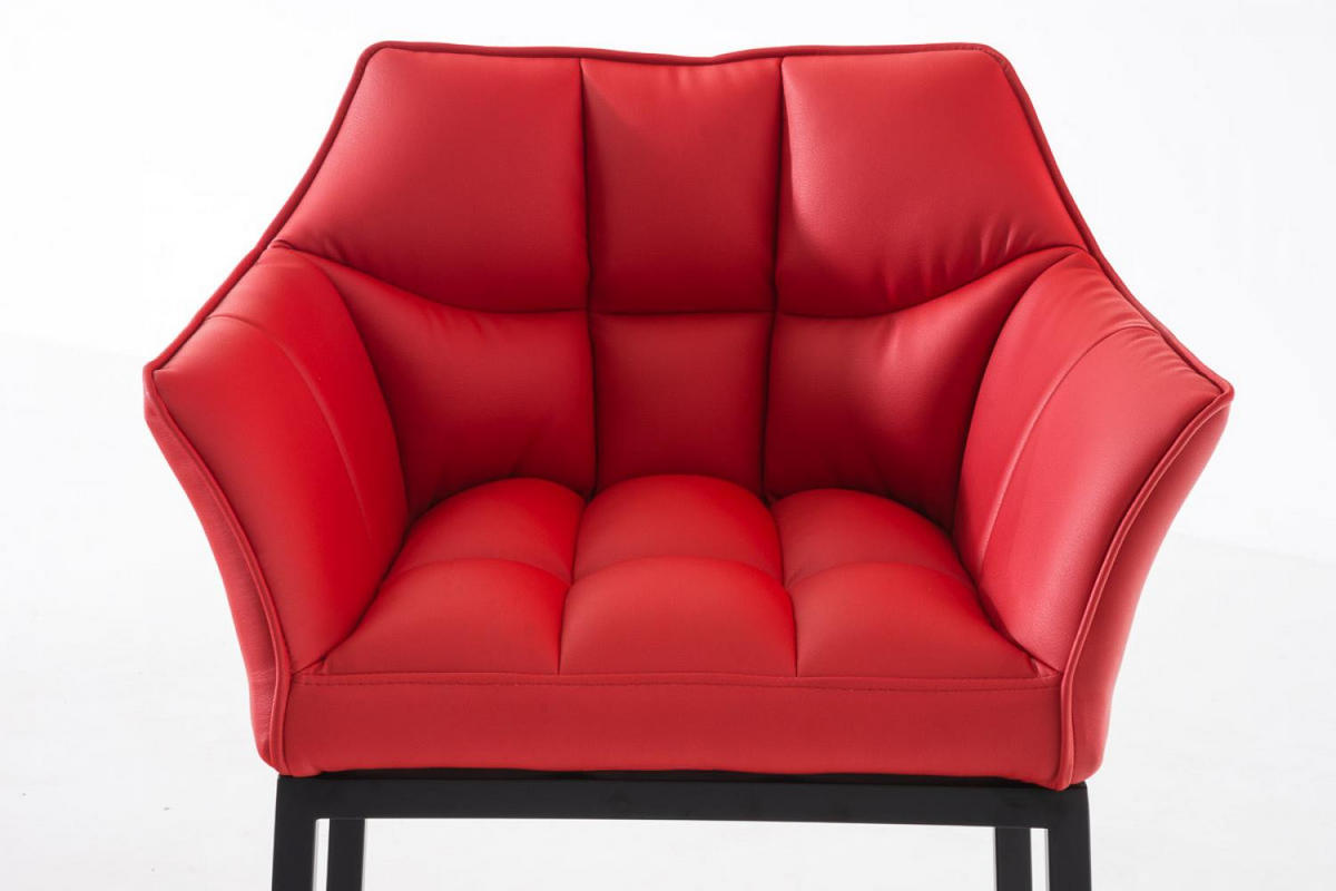 BARHOCKER 2er Set Lederlook Rot - Rot/Schwarz, Textil/Metall (64/110/48cm) - CLP