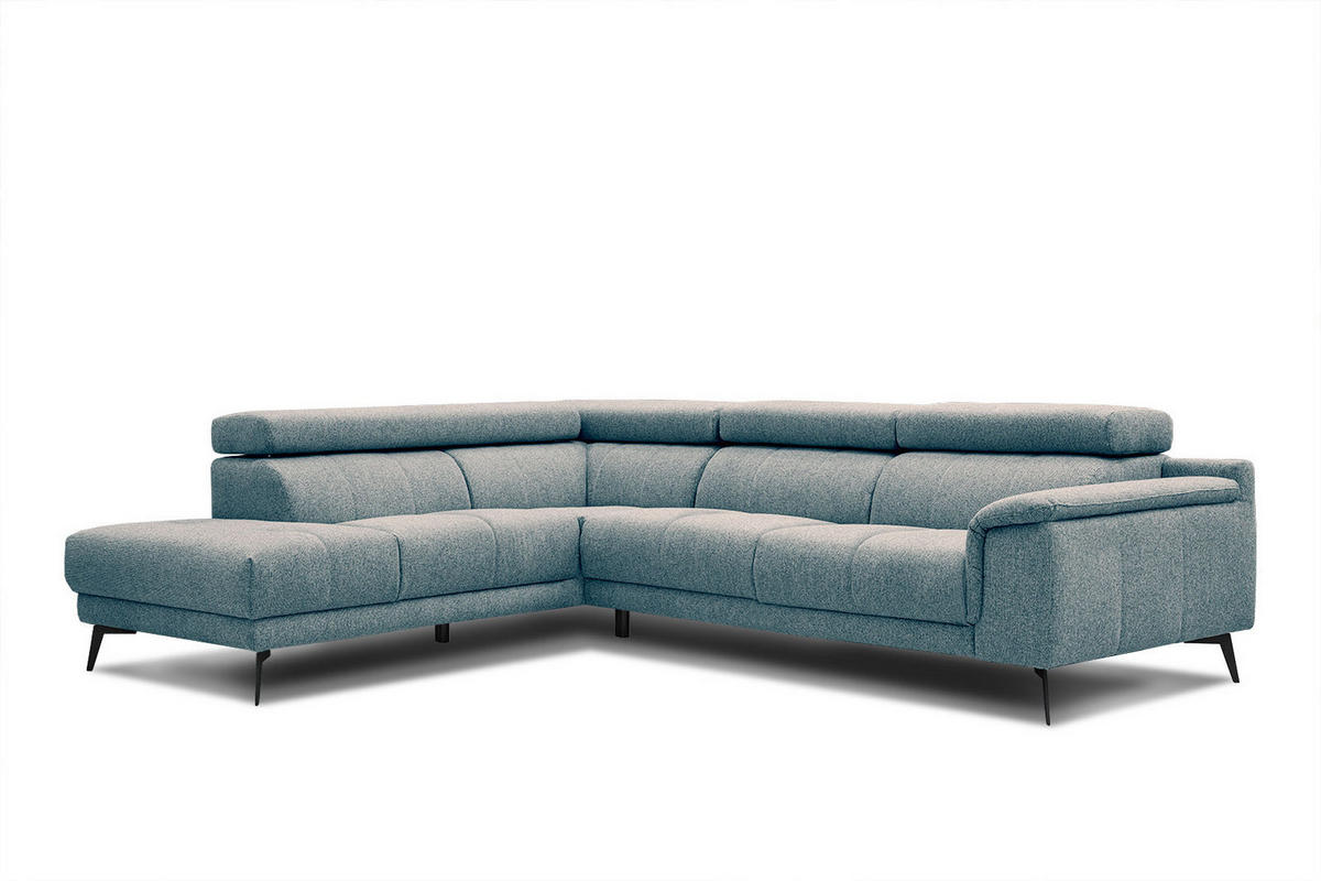 ECKSOFA FIERO 5-Sitzer, mintgrün - Schwarz/Mintgrün, Holzwerkstoff/Textil (158/269cm) - Courtois Laville