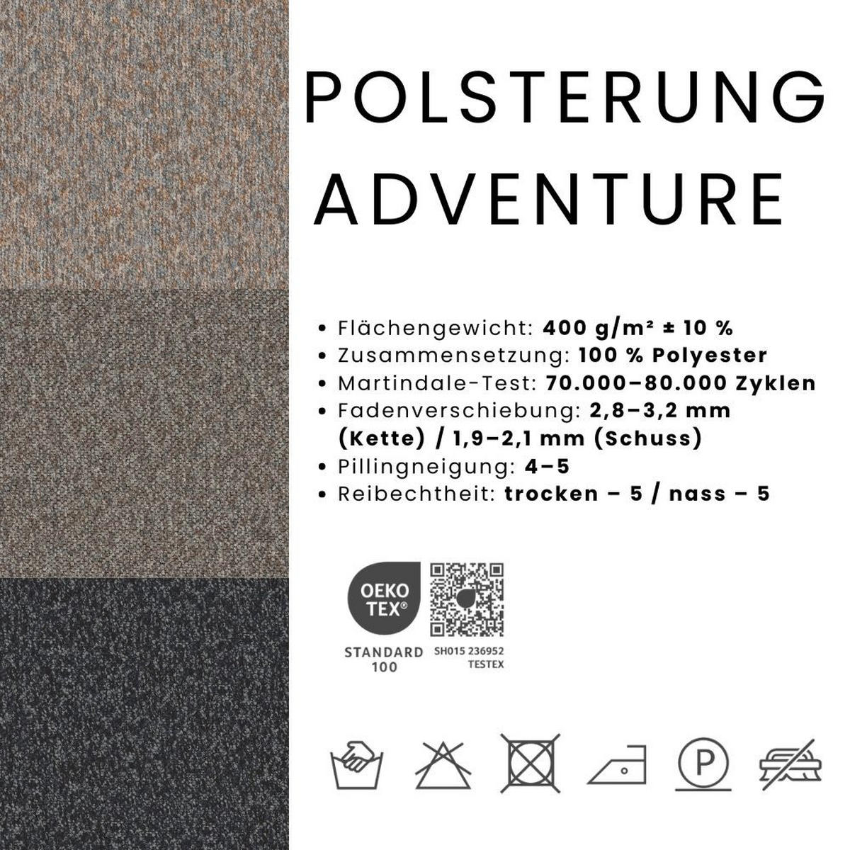 POLSTERBETT Stella mit Bettkasten, ohne Matratze, 180x200 cm, Anthrazit - Anthrazit/Schwarz, Textil (180/200cm) - AN-Moebel 4u