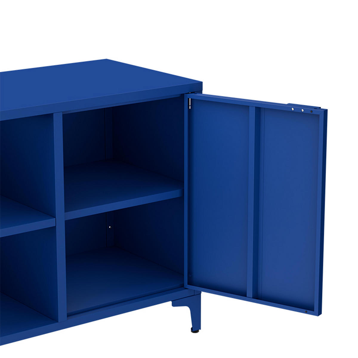 SIDEBOARD 120 cm, Dunkelblau - Blau, Metall (40/63/120cm) - Oviala