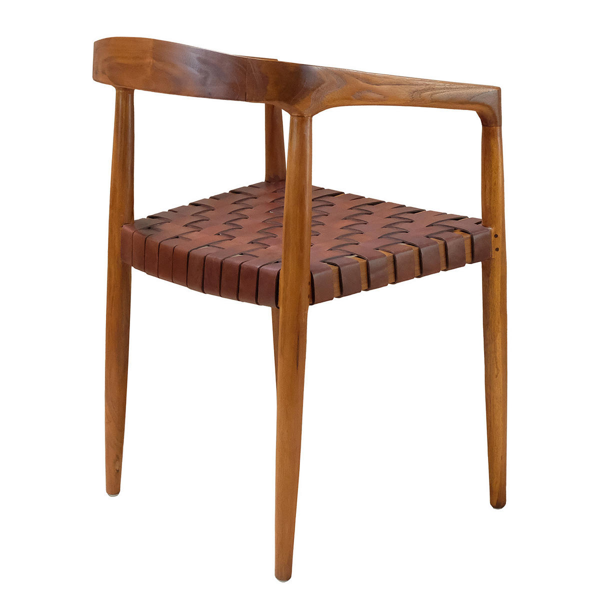 ARMLEHNENSTUHL - Echtleder / Teak massiv - Cognac, Leder (54/80/50cm) - home24